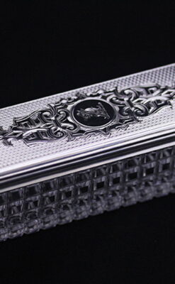 銀とガラスの小物入れ-A0197-8