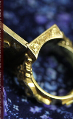 騎士の封蝋印とダイヤモンド・14金の指輪-A0202-14