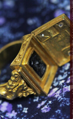 騎士の封蝋印とダイヤモンド・14金の指輪-A0202-4