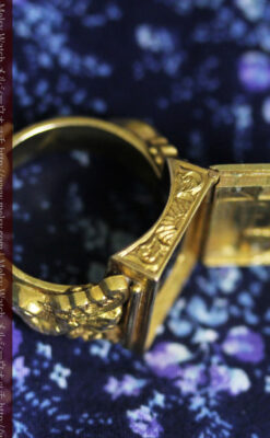 騎士の封蝋印とダイヤモンド・14金の指輪-A0202-8