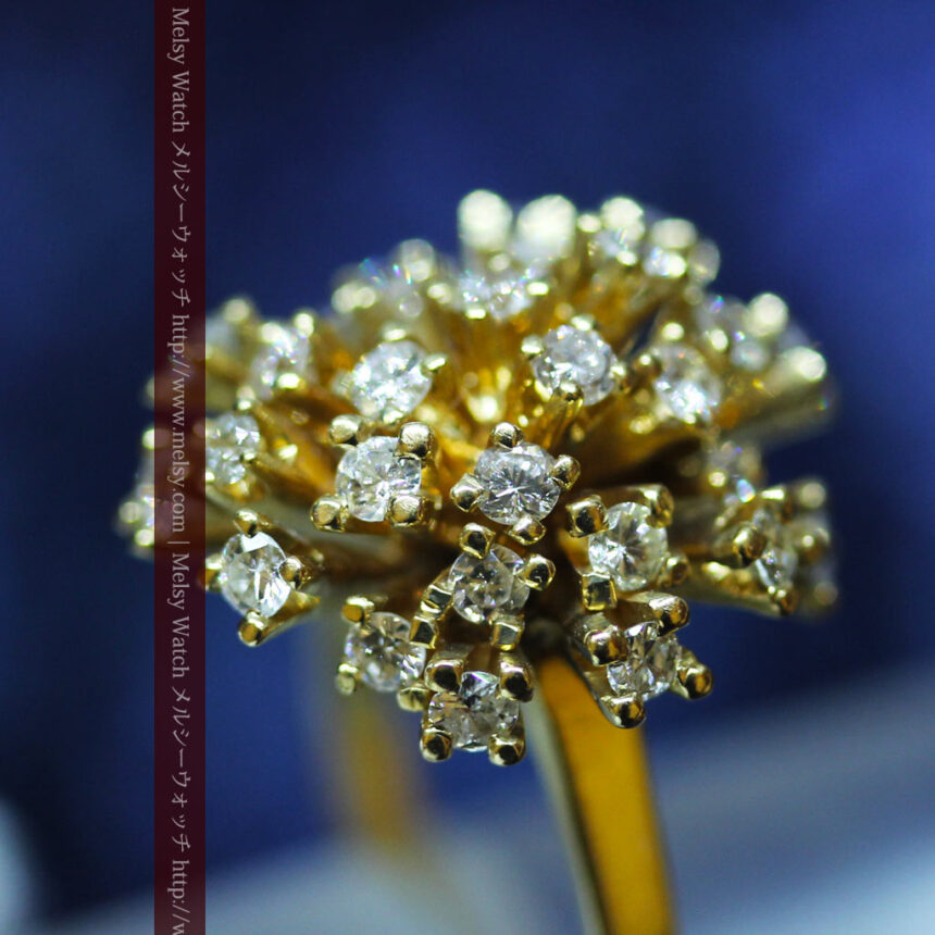 27石のダイヤモンドが輝くオーストリアの金無垢指輪-A0212-1
