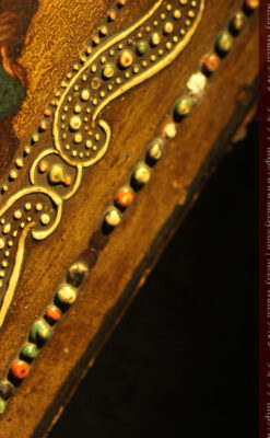 聖母マリアとイエスキリスト描いた1858年のイコン・聖画像-A0214-10