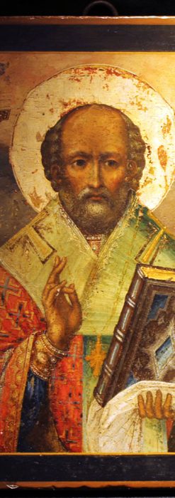 聖ニコラオ・ニコラウスを描いた19世紀のイコン・聖画像-A0215-1