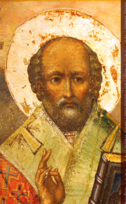 聖ニコラオ・ニコラウスを描いた19世紀のイコン・聖画像-A0215-2