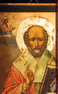 聖ニコラオ・ニコラウスを描いた19世紀のイコン・聖画像-A0215-3