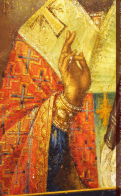 聖ニコラオ・ニコラウスを描いた19世紀のイコン・聖画像-A0215-5