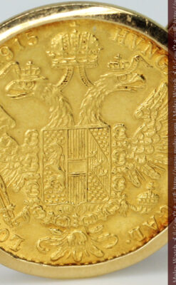 オーストリアの1915年ダカット金貨を使った金無垢カフス-A0216-7