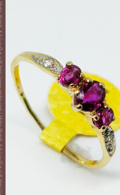 ルビーとダイヤモンドの金無垢指輪-A0217-4