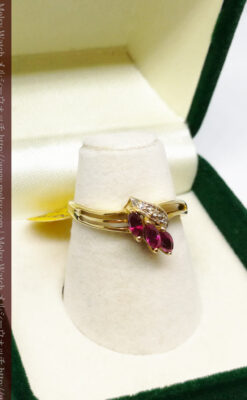 ルビーとダイヤモンドの金無垢指輪-A0218-3