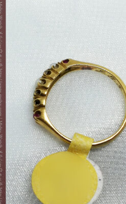 真珠とガーネットの金無垢指輪-A0219-5