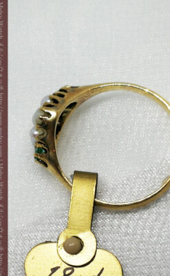 真珠とエメラルドの金無垢指輪-A0220-4