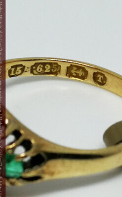 真珠とエメラルドの金無垢指輪-A0220-5