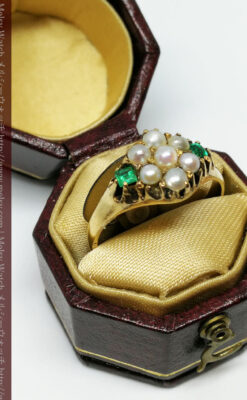 真珠とエメラルドの金無垢指輪-A0220-6