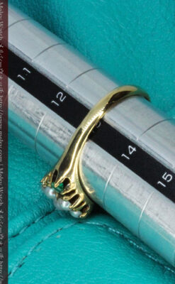 真珠とエメラルドの金無垢指輪-A0220-7