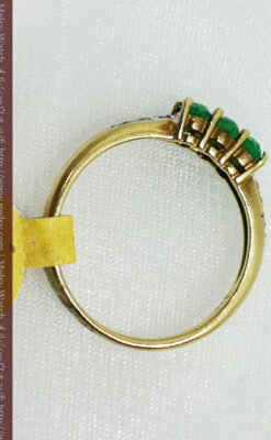 エメラルドとダイヤモンドの金無垢指輪-A0222-5