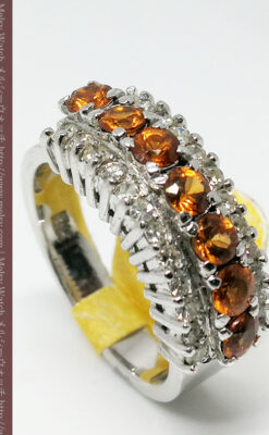 シトリンとダイヤモンドの金無垢指輪-A0223-4