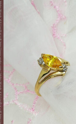 ゴールデンジルコニアの金無垢指輪-A0224-2