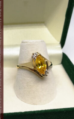 ゴールデンジルコニアの金無垢指輪-A0224-3