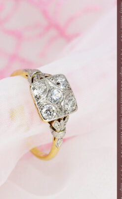 プラチナと18金のダイヤモンドリング-A0228-2