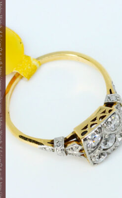 プラチナと18金のダイヤモンドリング-A0228-4