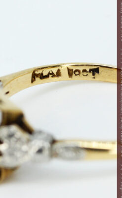 プラチナと18金のダイヤモンドリング-A0228-7