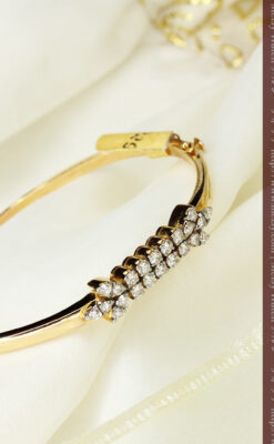 22石のダイヤモンドの18金バングル・ブレスレット-A0232-2