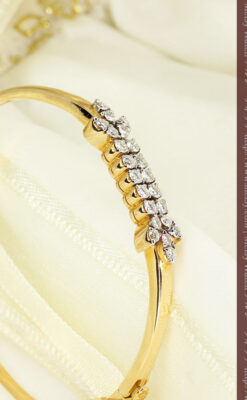 22石のダイヤモンドの18金バングル・ブレスレット-A0232-3