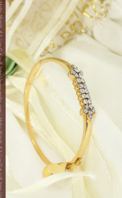 22石のダイヤモンドの18金バングル・ブレスレット-A0232-4