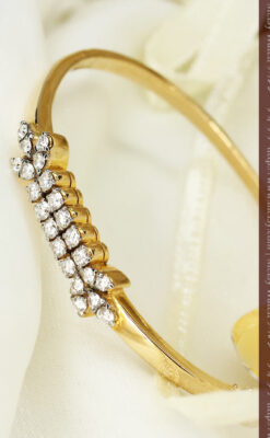 22石のダイヤモンドの18金バングル・ブレスレット-A0232-5