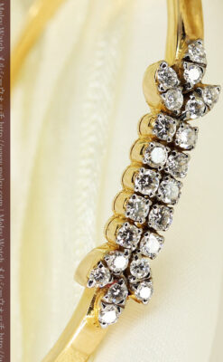 22石のダイヤモンドの18金バングル・ブレスレット-A0232-6