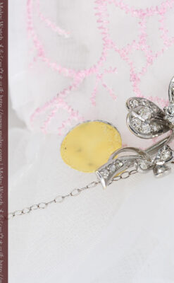 ダイヤモンドの花が咲く金無垢ブローチ-A0234-4