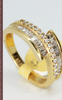 バゲットカットダイヤモンド・18金リング-A0235-3