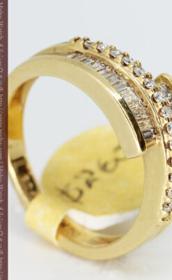 バゲットカットダイヤモンド・18金リング-A0235-4