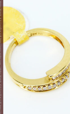 バゲットカットダイヤモンド・18金リング-A0235-5