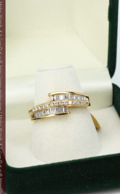 バゲットカットダイヤモンド・18金リング-A0235-6