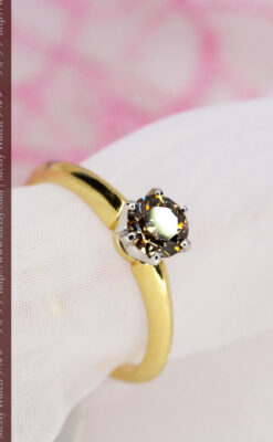 コニャックダイヤモンド・18金リング-A0236-2