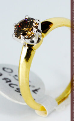 コニャックダイヤモンド・18金リング-A0236-3