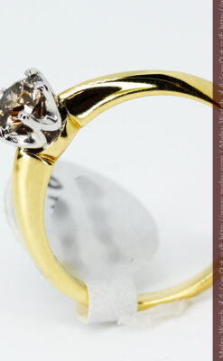 コニャックダイヤモンド・18金リング-A0236-4