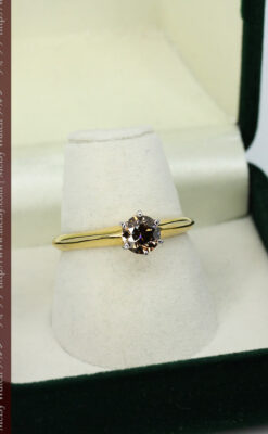 コニャックダイヤモンド・18金リング-A0236-7