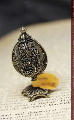 キリストのエナメル画・アンティーク銀無垢祭壇-A0240-4