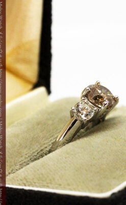 コニャック色大粒ダイヤモンドの18金リング-A0244-6