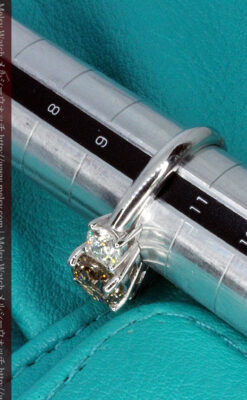 コニャック色大粒ダイヤモンドの18金リング-A0244-7