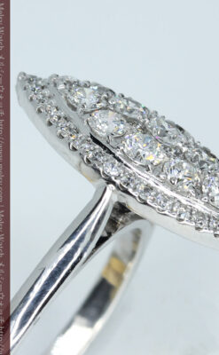 マーキス型のダイヤモンド18金リング-A0245-3