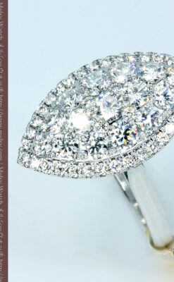 マーキス型のダイヤモンド18金リング-A0245-4