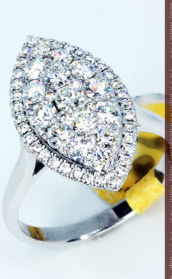 マーキス型のダイヤモンド18金リング-A0245-5