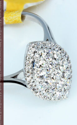 マーキス型のダイヤモンド18金リング-A0245-6