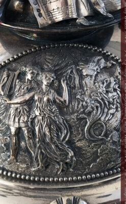 英国ロンドン・ビクトリア朝期の豪華な銀の燭台-A0252-10