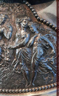 英国ロンドン・ビクトリア朝期の豪華な銀の燭台-A0252-12