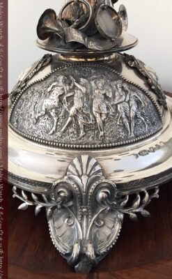 英国ロンドン・ビクトリア朝期の豪華な銀の燭台-A0252-13