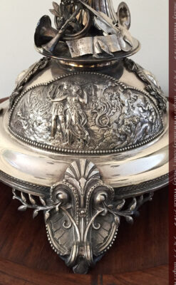 英国ロンドン・ビクトリア朝期の豪華な銀の燭台-A0252-14